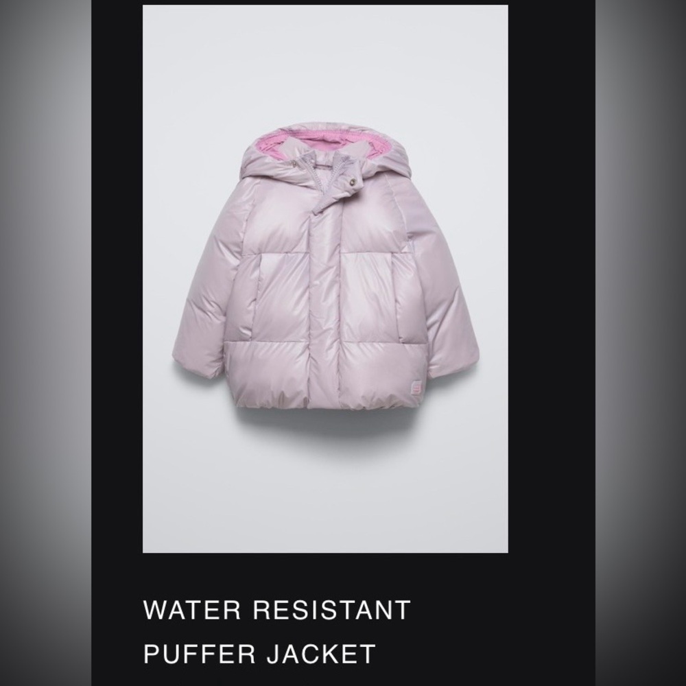 Zara Light Pink Kids Puffer Jacket